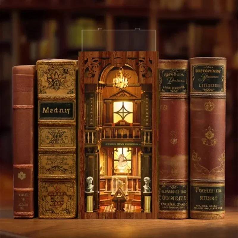 Diy Wooden Book Nook Kit Shelf Insert - Libreria filosofica, elemento decorativo per la