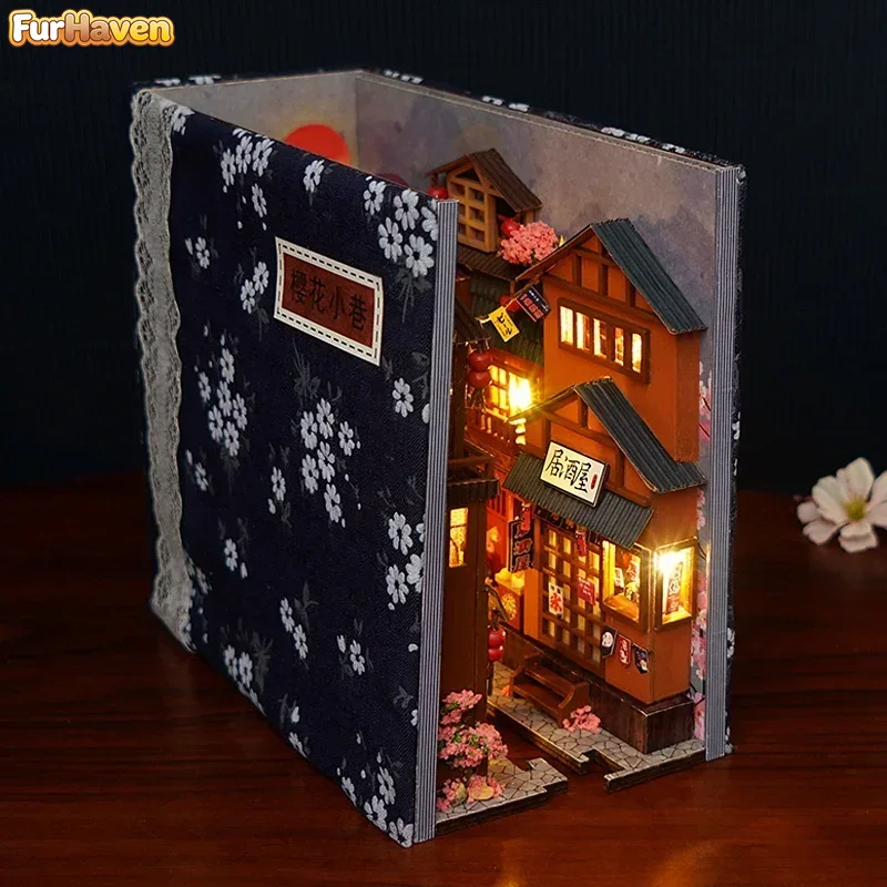 Diy Wooden Book Nook Kit Shelf Insert - Kit fai-da-te per creare una libreria