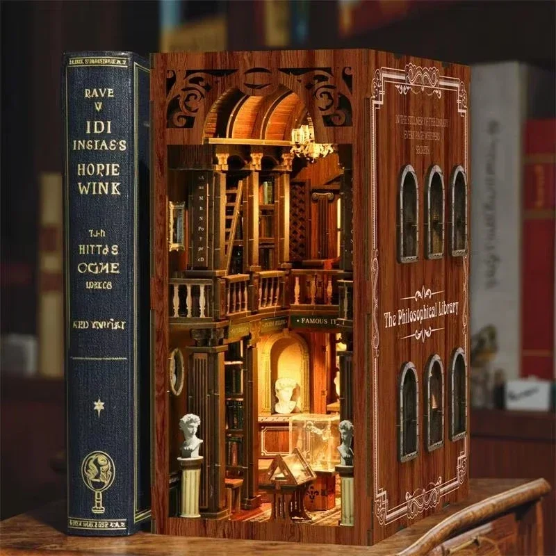 Libreria filosofica, elemento  - Diy Wooden Book Nook Kit Shelf Insert recensione e prezzo
